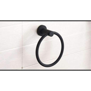 Planet Gates Contemporary Brushed Black Towel Holder Towel Ring 304 Stainless Steel Towel Bar Mounting Bathroom Products Gu60