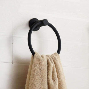 Planet Gates Contemporary Brushed Black Towel Holder Towel Ring 304 Stainless Steel Towel Bar Mounting Bathroom Products Gu60