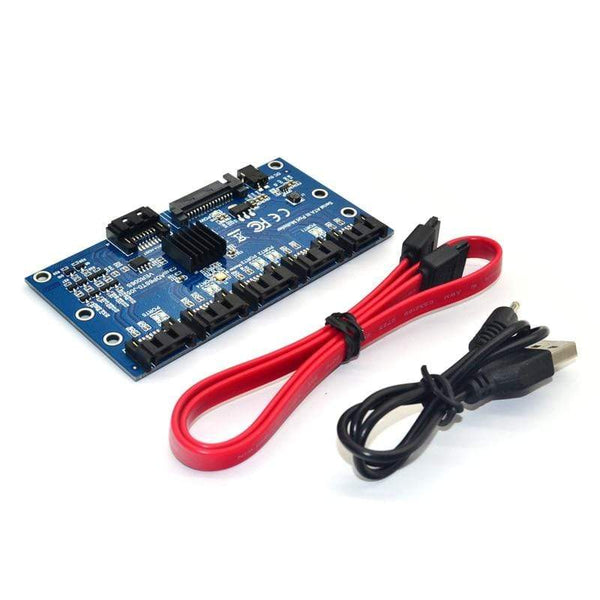 Planet Gates Controller Card Motherboard Sata Expansion Card 1 To 5 Port Sata3.0 6Gbps Multiplier Sata Port Riser Card Adapter For Comp