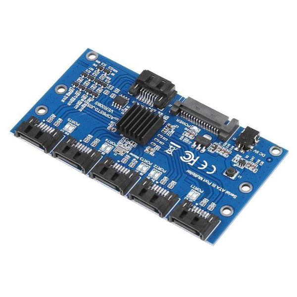Planet Gates Controller Card Motherboard Sata Expansion Card 1 To 5 Port Sata3.0 6Gbps Multiplier Sata Port Riser Card Adapter For Comp