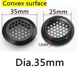 4pcs Wardrobe Cabinet Mesh Hole Black Air Vent Louver Ventilation Cover Stainless Steel Black color