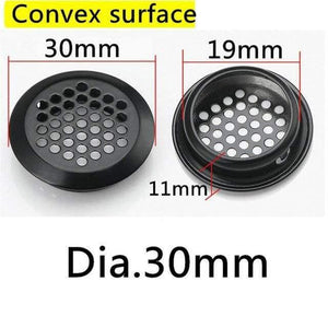 4pcs Dia.30mm 35mm 40mm 42mm 65mm Black Air Vent Air Duct Grill Louver Mesh Hole with Flat surface Convex surface