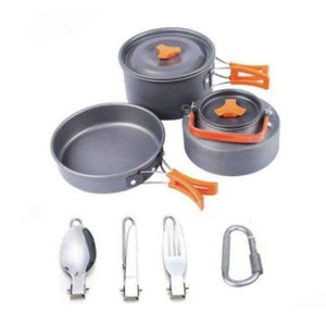 Planet Gates Cookware set Cookware Outdoor Cooking Mess Kit Portable Lightweight Pots Pans Water Kettle Set for Backpacking Hiking Trekking Picnic