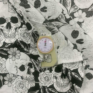 Planet Gates Cool 100% Cotton Fabric Black/White Bottom Skull Rose Pattern Digital Print Sewing Material DIY Home Patchwork Dress Clothing