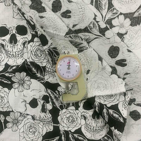 Planet Gates Cool 100% Cotton Fabric Black/White Bottom Skull Rose Pattern Digital Print Sewing Material DIY Home Patchwork Dress Clothing
