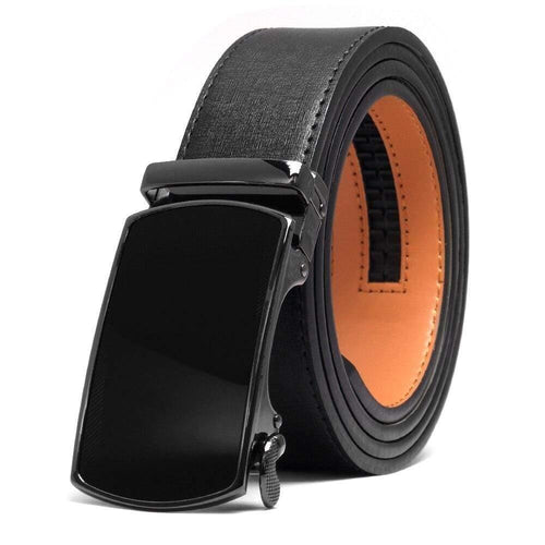 Men's Leather Ratchet Belt With Orthodox Automatic Buckle Genuine Leather Belts For Men