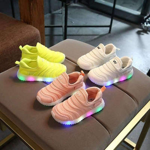 Planet Gates Cool soft cute baby toddlers slip on Spring/autumn Lovely LED lighting baby first walkers sneakers glitter girls boys shoes