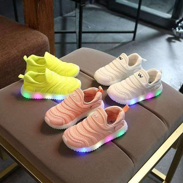Planet Gates Cool soft cute baby toddlers slip on Spring/autumn Lovely LED lighting baby first walkers sneakers glitter girls boys shoes