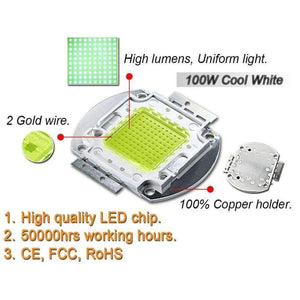 Planet Gates Cool White 10000K / 100W / 10 Pieces High Power LED Matrix 1W 3W 5W 10W 20W 30W 50W 100W Warm Pure Cold Natue White Light Bulb Lamp SMD COB 3000K 6000K 10000K Indoor