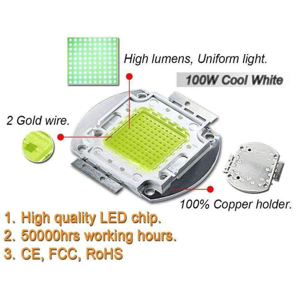 Planet Gates Cool White 10000K / 100W / 10 Pieces High Power LED Matrix 1W 3W 5W 10W 20W 30W 50W 100W Warm Pure Cold Natue White Light Bulb Lamp SMD COB 3000K 6000K 10000K Indoor