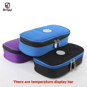 Planet Gates Cooler bag Black Portable Diabetic Insulin Ice Pack Cooler Bags Protector Case Injector Functional Bags Bolsa Termica Degree Centigrade Display