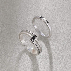 Planet Gates Coordinate N/S s925 Sterling Silver Couple Rings Asia Map Elegant Jewelry for Women Engagement Gift