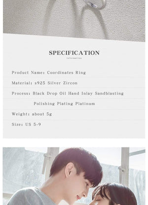 Planet Gates Coordinate N/S s925 Sterling Silver Couple Rings Asia Map Elegant Jewelry for Women Engagement Gift