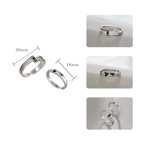 Planet Gates Coordinate N/S s925 Sterling Silver Couple Rings Asia Map Elegant Jewelry for Women Engagement Gift