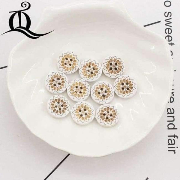 Planet Gates Copper 10 color mix British style white 100pcs picture Print 4 Holes Wooden Buttons 15mm Sewing Scrapbooking Crafts,tq BUTTONS 12