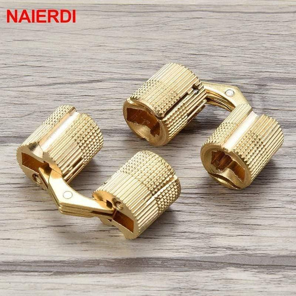 Copper Brass Furniture Hinges 8-18mm Cylindrical Hidden Cabinet Concealed Invisible Door Hinges For Hardware Gift Box