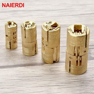 Copper Brass Furniture Hinges 8-18mm Cylindrical Hidden Cabinet Concealed Invisible Door Hinges For Hardware Gift Box