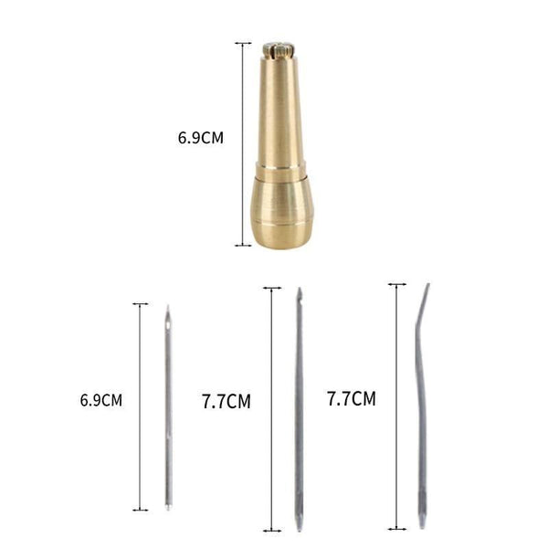 Planet Gates Copper Handle Canvas Leather Tent Sewing Awl Shoes Repair Tool Punch Hand Stitching Leather Craft Needle Sewing Supplies