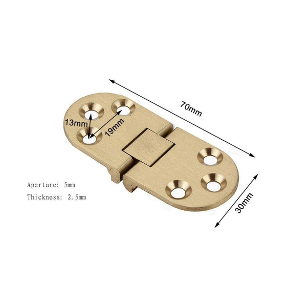 Copper Semi-circular Folding Hinge Thickening Countertop Hinge 180 Degree Flap Hinge Round Table Hinge