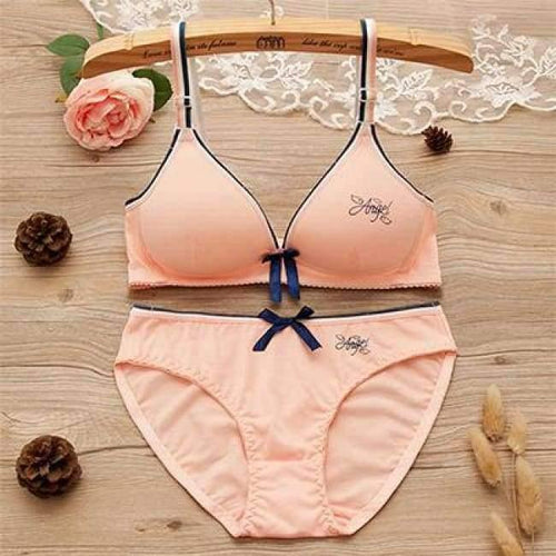 Planet Gates Coral / 12 2Pcs/Set Teenage Girl Clothing Underwear Sexy Bras For Girls 12/14/16Y Brassiere Briefs Cotton Training Bra KW26