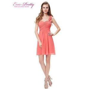 Planet Gates Coral / 12 Cocktail Dresses Pink Chiffon Short Dresses Elegant Ever Pretty EP03535 A Line 2018 Special Occasion Party Dresses