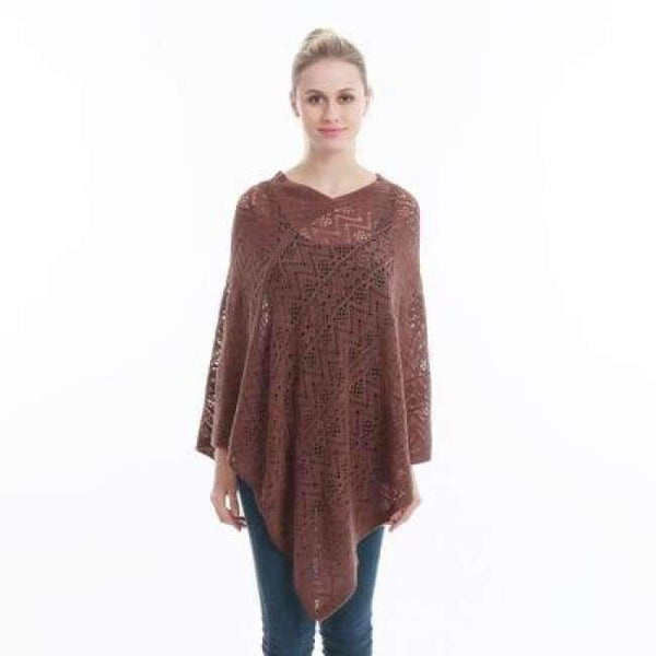 Planet Gates Coral Red / One Size Sexy Bikini Cover Up Thin Sweater Women Solid Hollow Out Cardigan Poncho Plus Size Pullovers Sweaters