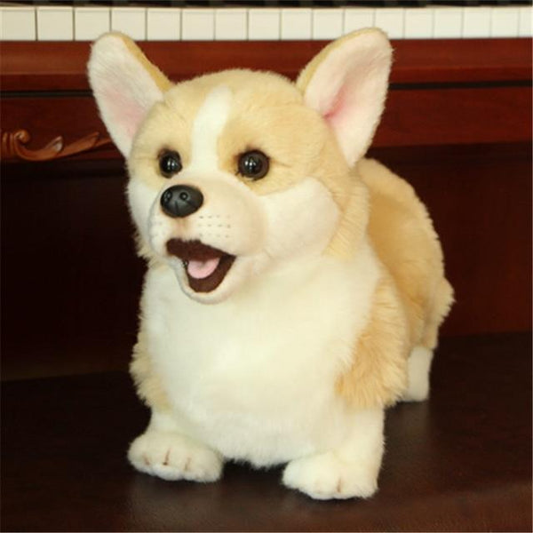 Planet Gates Corgi  32x12x21cm 9 Kinds Dog Simulation Bichon Frise Plush Dog Toy Super Cute Likelife Corgi Dog Doll Stuffed Animal Maltese Dog Puppy Pets Toys