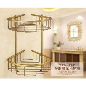 Planet Gates corner shelf European Bronze Brushed Bathroom Accessories Solid Brass Carved Bathroom Product Antique Brass Carved Bathroom Hardware Sets