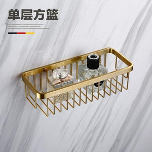 Planet Gates corner shelf Gold Bathroom Hardware Set Bathrom Shower Shelf Wall Mounted Corner Shelf Organizer 304 Stainless Steel Brushed
