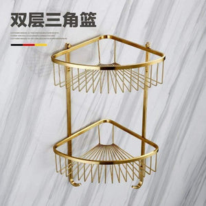 Planet Gates corner shelves Gold Bathroom Hardware Set Bathrom Shower Shelf Wall Mounted Corner Shelf Organizer 304 Stainless Steel Brushed