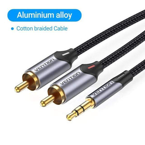 Planet Gates Cotton braided Cable / China / 0.5m Vention RCA Cable 3.5mm to 2RCA Splitter RCA Jack 3.5 Cable RCA Audio Cable for Smartphone Amplifier Home Theater AUX Cable RCA