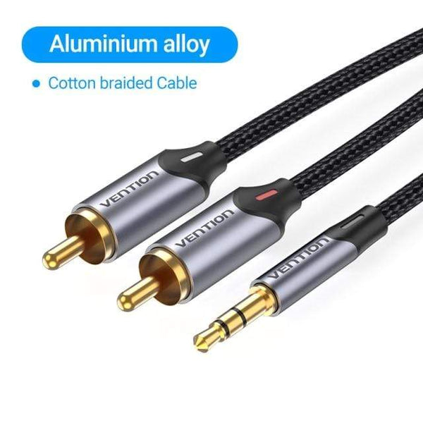 Planet Gates Cotton braided Cable / China / 0.5m Vention RCA Cable 3.5mm to 2RCA Splitter RCA Jack 3.5 Cable RCA Audio Cable for Smartphone Amplifier Home Theater AUX Cable RCA