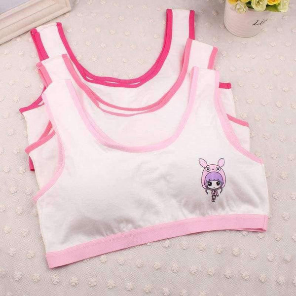 Planet Gates Cotton Cartoon Bra For Young Girls Kids Teenage Underwear Wireless Small Training Puberty Bras Undergarment Clothes