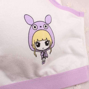 Planet Gates Cotton Cartoon Bra For Young Girls Kids Teenage Underwear Wireless Small Training Puberty Bras Undergarment Clothes