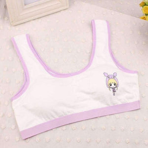 Planet Gates Cotton Cartoon Bra For Young Girls Kids Teenage Underwear Wireless Small Training Puberty Bras Undergarment Clothes