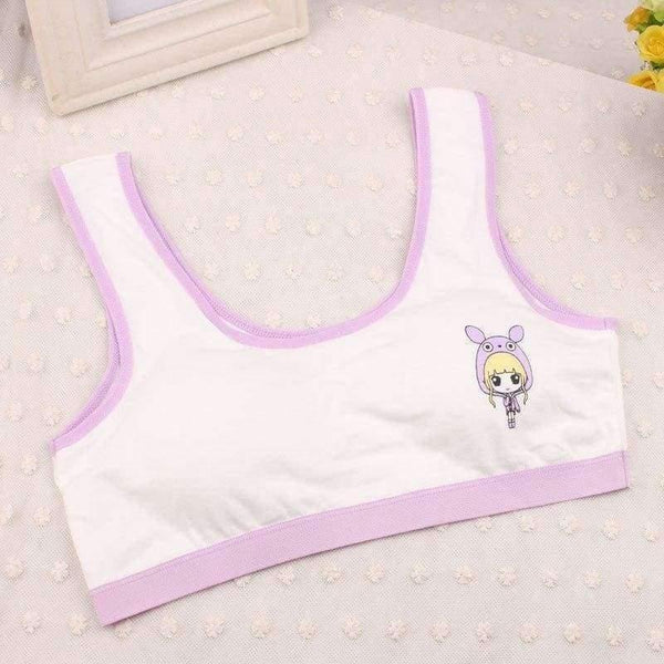 Planet Gates Cotton Cartoon Bra For Young Girls Kids Teenage Underwear Wireless Small Training Puberty Bras Undergarment Clothes