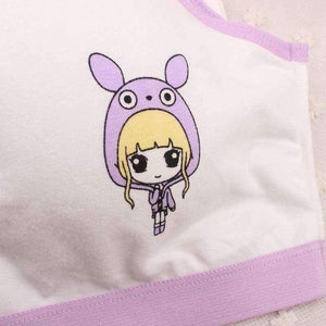 Planet Gates Cotton Cartoon Bra For Young Girls Kids Teenage Underwear Wireless Small Training Puberty Bras Undergarment Clothes