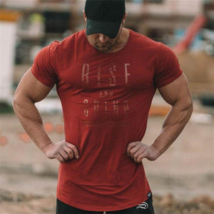 Cotton Casual Short Sleeve T Shirt Men Gyms Fitness Slim T-shirt Summer O-Neck Black Print Tee Tops Male Jogger Workout Clothing