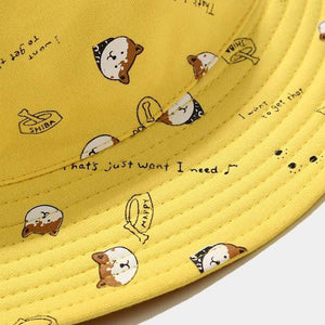 Planet Gates Cotton Double sided cartoon dog print Bucket Hat Fisherman Hat outdoor travel hat Sun Cap hats for Men and Women 261