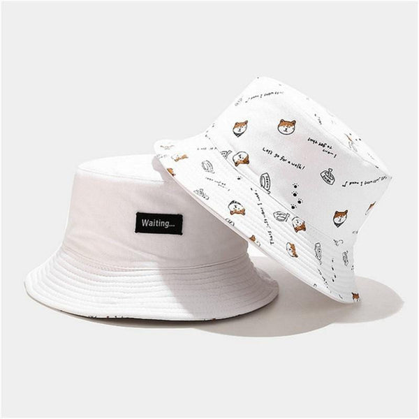 Planet Gates Cotton Double sided cartoon dog print Bucket Hat Fisherman Hat outdoor travel hat Sun Cap hats for Men and Women 261