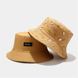 Planet Gates Cotton Double sided cartoon dog print Bucket Hat Fisherman Hat outdoor travel hat Sun Cap hats for Men and Women 261