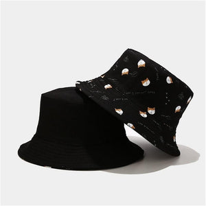 Planet Gates Cotton Double sided cartoon dog print Bucket Hat Fisherman Hat outdoor travel hat Sun Cap hats for Men and Women 261