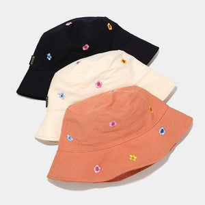 Planet Gates Cotton flower embroidery Bucket Hat Fisherman Hat outdoor travel hat Sun Cap Hats for Men and Women 250