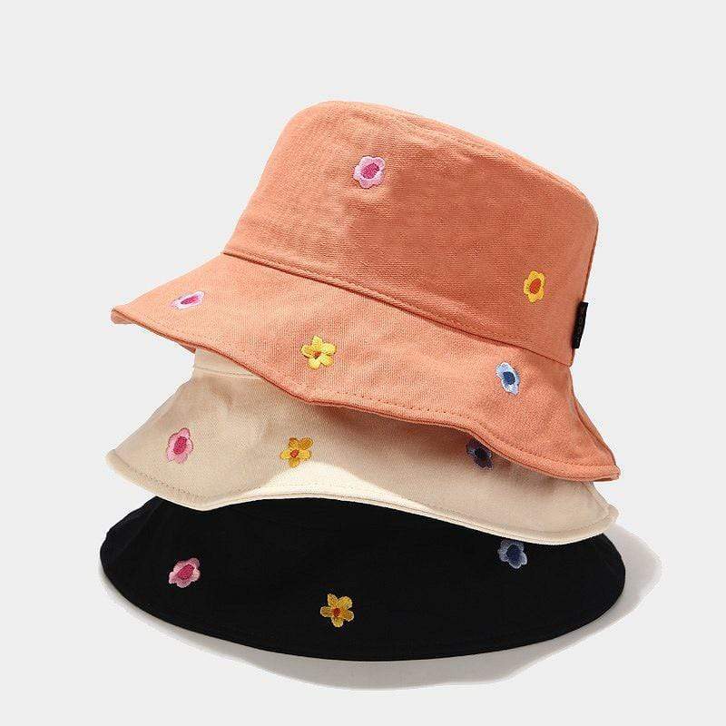 Planet Gates Cotton flower embroidery Bucket Hat Fisherman Hat outdoor travel hat Sun Cap Hats for Men and Women 250