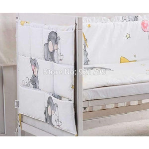 Planet Gates Cotton Grey Baby Bed Hanging Storage Bag Newborn Crib Organizer Toy Diaper Pocket for Babies Bedding Set 50*60CM