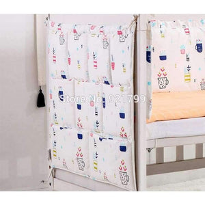 Planet Gates Cotton Grey Baby Bed Hanging Storage Bag Newborn Crib Organizer Toy Diaper Pocket for Babies Bedding Set 50*60CM