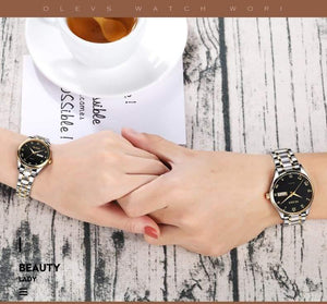 Planet Gates Couple watch 1 pair Luxury Brand Lover Watch Women Waterproof Couples Watches Female Wristwatches Quartz Men Stainless Steel Watch 1Pair