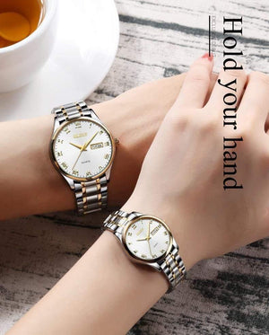 Planet Gates Couple watch 1 pair Luxury Brand Lover Watch Women Waterproof Couples Watches Female Wristwatches Quartz Men Stainless Steel Watch 1Pair