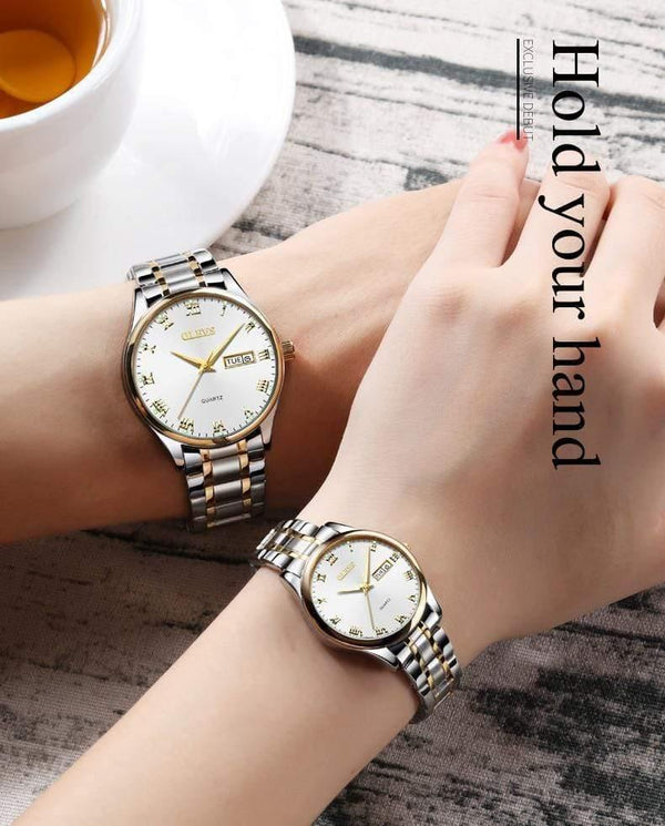Planet Gates Couple watch 1 pair Luxury Brand Lover Watch Women Waterproof Couples Watches Female Wristwatches Quartz Men Stainless Steel Watch 1Pair