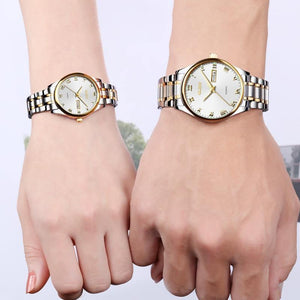 Planet Gates Couple watch 1 pair Luxury Brand Lover Watch Women Waterproof Couples Watches Female Wristwatches Quartz Men Stainless Steel Watch 1Pair